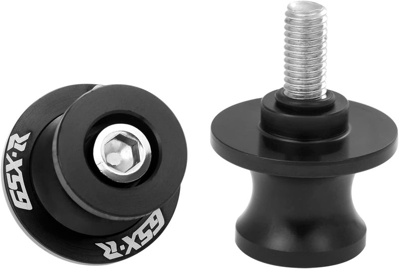Coxotom 2Pcs Motorcycle Swing Arm Spools for Suzuki GSXR 125 250 300 600 750 1000 Aluminum (Black) - Image 1
